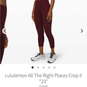 Lululemon All the Right Places Crop II leggings